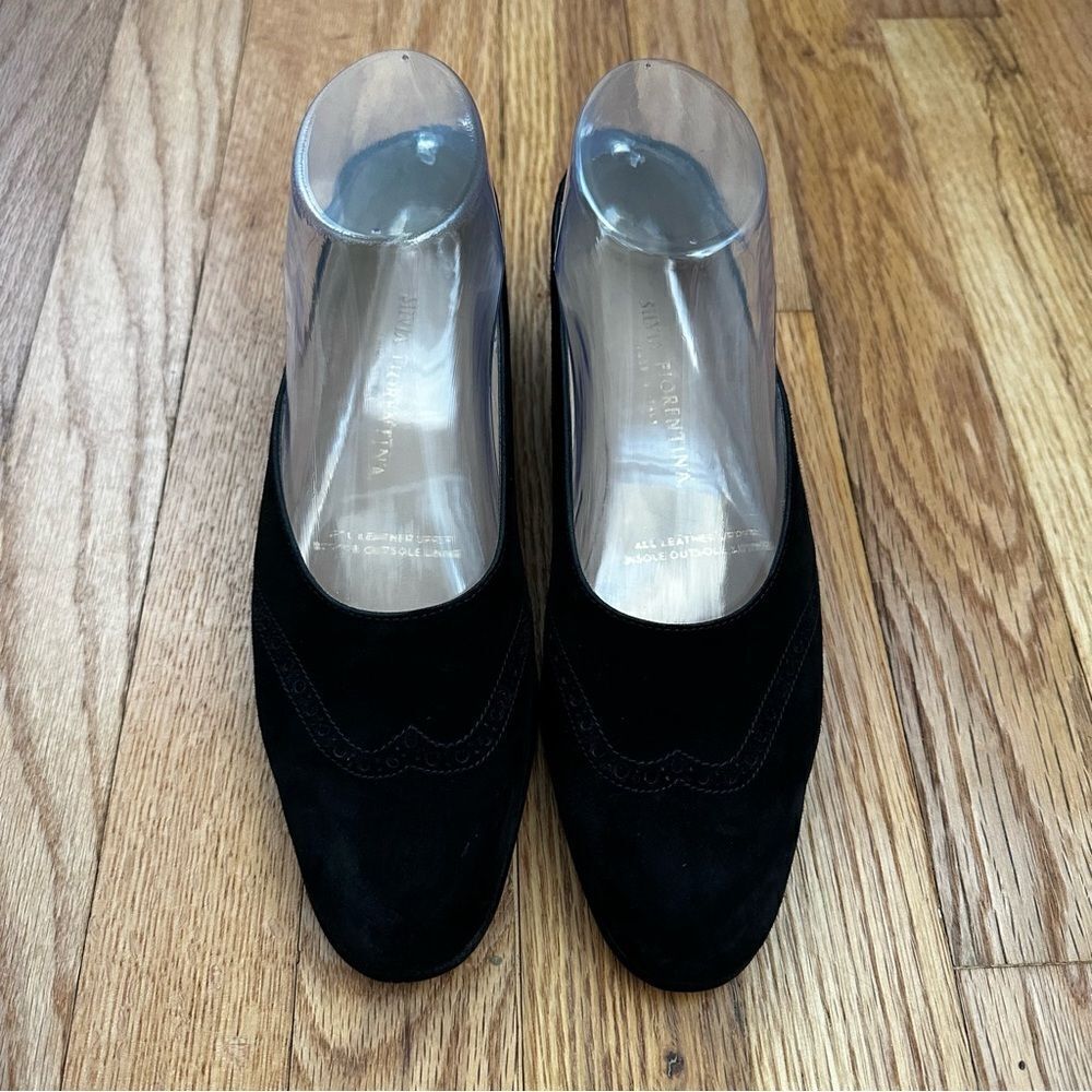 Silvia Fiorentina Suede Leather Flats Black Women’s Size 7.5 Made in Italy - Picture 2 of 16